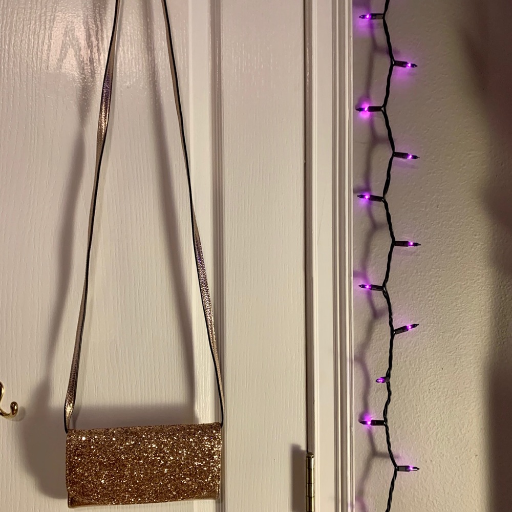 Glitter Rose Gold Clutch | Wallet, Phone, Lipstick